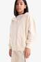 Hooded Basic Plain Pocketed School Zipper Sweatshirt for Girls D9079A825Sp - 4
