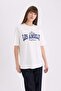 Oversize Wide Fit Crew Neck Printed Short Sleeve T-Shirt E5055Ax25Sp - 4