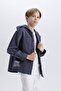 Boy's Oversize Wide Fit Hooded Gabardine Long Sleeve Shirt D3194A825Sp - 4