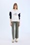 Oversize Wide Fit Polo Neck Printed Thick Sweatshirt E1852Ax24Wn - 2