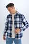 Regular Fit Checkered Cotton Long Sleeve Shirt D7556Ax24Au - 4