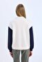 Oversize Wide Fit Polo Neck Printed Thick Sweatshirt E1852Ax24Wn - 6