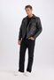 Water Repellent Shirt Collar Zipper Pocket Shoulder Detail Faux Leather Coat D6244Ax25Sp - 6