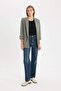 Regular Fit Jacket Collar Basic Plain Blazer Jacket C3215Ax24Au - 2