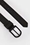 Men's Oval Buckle Faux Leather Oval Classic Belt Y6450Azns - 2