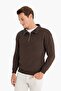 Relax Fit High Collar Zippered Basic Plain Thick Sweatshirt E5332Ax24Wn - 4