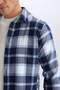 Regular Fit Checkered Cotton Long Sleeve Shirt D7556Ax24Au - 5