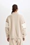 Defactofit Nba Brooklyn Nets Oversize Wide Mold Stand Collar Zipper Thick Sweatshirt D2428Ax24Au - 6