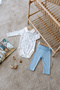 100% Cotton 2-Piece Bodysuit & Pant Set - Toile De Jouy / Blue - 3