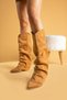 Leire Women's Boots Cowboy Bellows Dark Tan Suede - 2