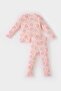 Baby Girl Pajama Set Ribbed Camisole Crew Neck Rabbit Printed Long Sleeve Top Elastic Waist U - 4