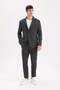 Slim Fit Slim Fit Jacket Lapel Button Blazer Jacket D6074Ax24Au - 2