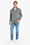 Comfort Regular Fit Relaxed Fit Zippered Mock Neck Basic Plain Sweatshirt X7405AZ24AU - 2