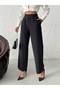 Women's Palazzo Double Fabric Velcro Closure Zippered Pocket Trousers - 3