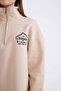 Relax Fit Half Zipper High Collar Printed Soft Fleece Inside Thick Sweatshirt Tunic E5402Ax24Wn - 4
