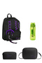 School Set – Bag + Thermal Nutrition + Pen Holder + Red Flask Purple 1141