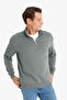 Comfort Regular Fit Relaxed Fit Zippered Mock Neck Basic Plain Sweatshirt X7405AZ24AU - 3