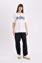 Oversize Wide Fit Crew Neck Printed Short Sleeve T-Shirt E5055Ax25Sp - 2