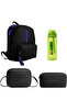 School Set – Bag + Thermal Nutrition + Pen Holder + Red Flask Purple 1140