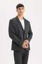 Slim Fit Slim Fit Jacket Lapel Button Blazer Jacket D6074Ax24Au - 4
