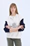 Oversize Wide Fit Polo Neck Printed Thick Sweatshirt E1852Ax24Wn - 4