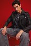 Water Repellent Shirt Collar Zipper Pocket Shoulder Detail Faux Leather Coat D6244Ax25Sp - 3