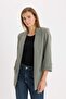 Regular Fit Jacket Collar Basic Plain Blazer Jacket C3215Ax24Au - 4