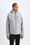 Water Repellent Regular Fit K Hooded Windproof Zippered Coat C6053Ax24Wn - 3