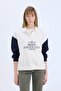 Oversize Wide Fit Polo Neck Printed Thick Sweatshirt E1852Ax24Wn - 3