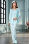 Maternity Dressing Pajamas Nightgown 4-Piece Set 75% Cotton, 25% Viscose Hair Band is a Gift - 4