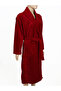 Burgundy Unisex Shawl Collar Home, Hotel, Spa, Bath Bathrobe One Piece - 4