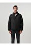 Men's Coat Hidden Hood Softsell Fabric Men's Black Coat - 4