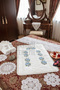 Cross Stitch Embroidered Etamine Fabric Single Prayer Rug - Blue