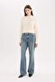 Straight Fit High Waist Straight Leg Washed Jeans D5418Ax24Cw - 3