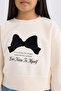 Girl's Christmas Themed Relax Fit Crew Neck Printed Soft Fleece Inside Sweatshirt D5421A824Wn - 6