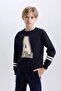 Boy's Crew Neck Printed Sweatshirt D4342A824Wn - 3