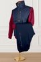 Navy Blue Burgundy Stand Collar Tracksuit Set Parachute Fabric Detailed Zippered Pocket Straight Leg Men's