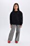 Christmas Themed Oversize Wide Fit Crew Neck Stoned Soft Fleece Inside Sweatshirt for Girls D5420 - 4