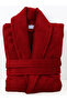 Burgundy Unisex Shawl Collar Home, Hotel, Spa, Bath Bathrobe One Piece - 2