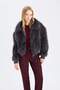 Regular Fit Wide Collar Zippered Short Faux Fur Coat B2442Ax24Wn - 7