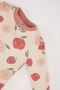 Baby Girl Pajama Set Crew Neck Fruit Patterned Long Sleeve Top Elastic Waist Long Bottom D7171A524W - 3