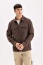 Regular Fit Polo Neck Corduroy Shirt D3380Ax24Au - 5