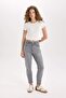 Comfort Mom High Waist Ankle Length Washed Jeans E3438Axns - 3