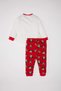 Baby Boy Disney Mickey & Minnie Christmas Themed Pajama Set Crew Neck Long Sleeve Top Waistband La - 5