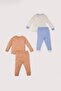 Baby Boy 4-Piece Pajamas Set - Crew Neck, Print Combed Cotton, Long Sleeve and Elastic Waist Long Bottom D535 - 5