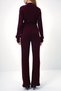 Women's Burgundy Finger Detailed Knitwear Bottom Top Suit Prmx12696 - 3