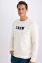 سويت شيرت سميك مطرز برقبة دائرية من Relax Fit D2162AX24AU - 4
