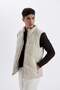 Stand Collar Quilted Zipper Pocket Puffer Vest C4798Ax24Au - 4