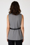 Anthracite Gold Buttoned Belted Vest 8145A - 5