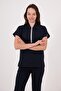 Navy Blue Myra Premium Lycra Fabric Bottom Top Doctor Nurse Jersey Set Scrubs Uniform - 2